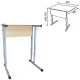 Стол-парта 1-местный регулируемый "Умник", 600х500х640-760 мм, рост 4-6, серый каркас, ЛДСП клён. Фото товара с разных ракурсов.