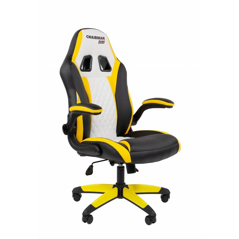 Игровое кресло Chairman Game 15 Россия экокожа черный/желтый/белый главное фото
